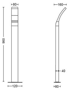 Lampă LED de exterior SPLAY LED/12W/230V 2700K 96 cm IP44 Philips