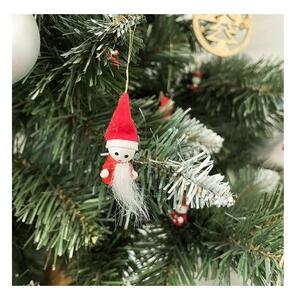 Set 10 decoratiuni din lemn pentru bradul de Craciun, inaltime 2.5 - 3.5 cm, cutie depozitare
