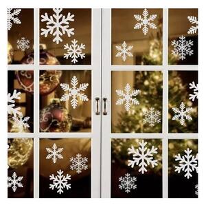 Autocolante de Craciun pentru decorarea ferestrelor, diametru 7.5 cm, model fulg de nea