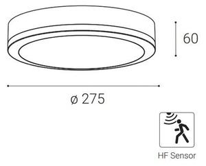 Plafonieră LED de exterior cu senzor KERY LED/18W/230V IP65 neagră LED2