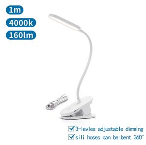 Lampă LED reîncărcabilă dimabilă de masă cu clemă Aigostar LED/2,5W/5V 1200mAh alb