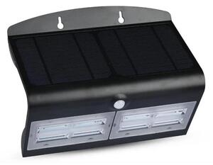 LED lampă solară de perete cu senzor, 7W, 4000K, IP65, 4000 mAh, negru
