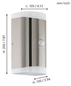 Aplică LED de exterior cu senzor CARPINERA 2xGU10/4,6W/230V Eglo 75544