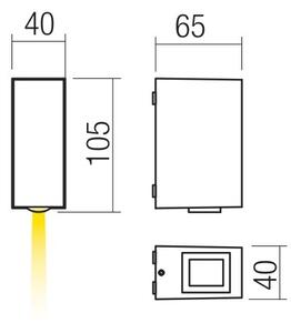 Aplică LED de exterior ACE LED/3,36W/230V 4000K IP54 gri Redo 90416