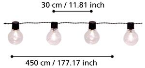 Lanț LED decorativ de exterior PARTAJ 16xLED/0,064W/24V IP44 negru Eglo 900213