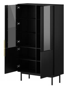 Vitrină Vintana 4D (Negru + Auriu). 1123696