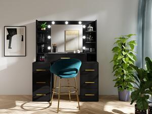 Măsuță de toaletă Bronetta 1 (Negru) (cu oglindă) (cu iluminat LED). 1123709