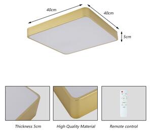 Brilagi-LED Plafonieră reglabilă POOL LED 36W, 230V, 3000-6000K, 40x40 cm, auriu + telecomandă