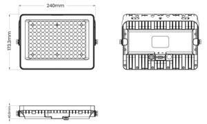 Proiector LED cu panou solar FOCUS, 100W, 15000 mAh, 3,2V, 6000K, IP65, cu telecomandă