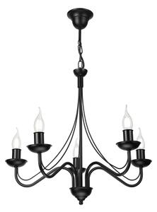 Candelabru cu lanț ANTON 5xE14/15W/230V negru