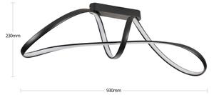 Brilagi-LED Lustră aplicată dimmabilă TWISTER LED/60W/230V 3000-6000K neagră + telecomandă
