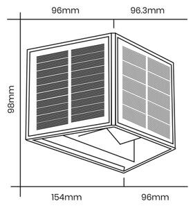 LED lampă solară de perete WINGS LED/2W/1200 mAh 3,7V 3000K IP54 negru