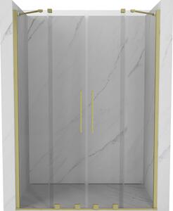 Mexen Velar Duo ușă de duș culisantă 150 cm, transparent, auriu cu aspect periat - 871-150-000-02-55