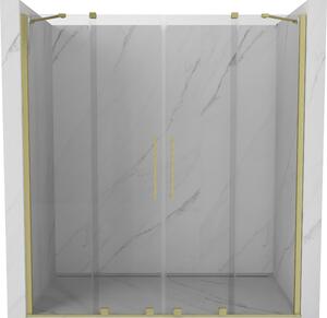 Mexen Velar Duo ușă de duș culisantă 180 cm, transparent, auriu cu aspect periat - 871-180-000-02-55