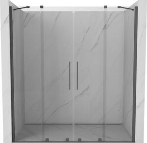 Mexen Velar Duo ușă de duș culisantă 170 cm, transparent, gun gray cu aspect periat - 871-170-000-02-66