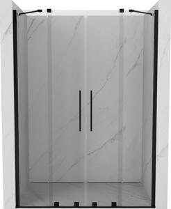 Mexen Velar Duo ușă de duș culisantă 150 cm, transparent, neagră - 871-150-000-02-70