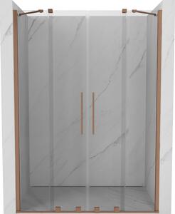 Mexen Velar Duo ușă de duș culisantă 140 cm, transparent, Cupru cu aspect periat - 871-140-000-02-65