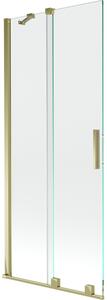 Mexen Velar paravan cadă 2-aripi culisant 85 x 150 cm, transparent, auriu cu aspect periat - 896-085-000-01-55