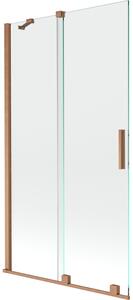 Mexen Velar, paravan de baie glisant cu 2 aripi 100 x 150 cm, sticlă transparentă de 8 mm, cupru mat, 896-100-000-01-65