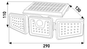 Proiector LED solar cu senzor 14W/3,7V 1800 mAh IP44