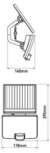 Aplică LED solară cu senzor LED/12W/3,7V 4000 mAh IP54