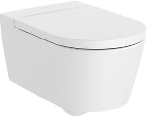 Vas WC suspendat Roca Inspira Round, rimless, evacuare orizontală, alb