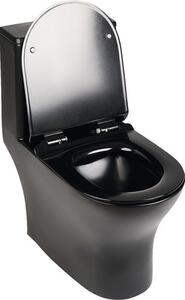 Set vas WC cu rezervor, mecanism și capac soft cose A8618B, rimless, evacuare orizontală, negru mat