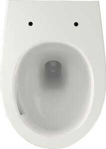 Vas WC suspendat Jungborn TWO, incl. capac WC, fără margine de clătire, tehnologie Turbo Flush, alb