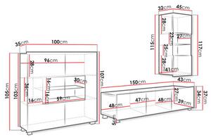 Mobilier living Badiani VII (alb + alb lucios). 1121912