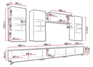 Mobilier living Badiani XI (alb + alb lucios). 1121914