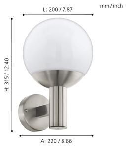 Eglo 97247 - Aplică LED de exterior NISIA-C 1xE27/9W/230V IP44