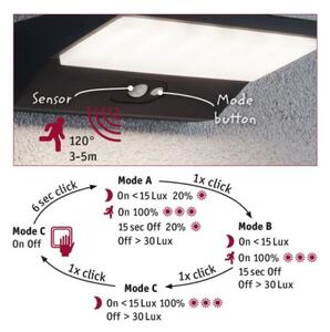 Aplică de exterior cu senzor LED/7,4W IP44 HOUSE 230V Paulmann 94333