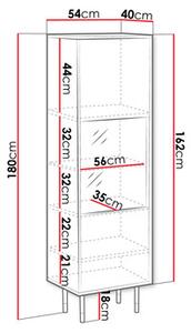 Vitrină Mediana 54 (negru + auriu). 1122533