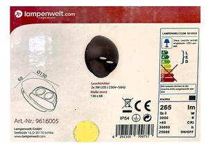 Aplică LED de exterior 2xLED/3W/230V IP54 Lampenwelt