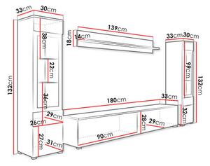 Mobilier living Selwyn II (cu iluminare) (grafit). 1122971
