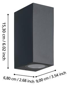 Aplică LED de exterior JABAGA 2xGU10/4,6W/230V IP44 Eglo 900276
