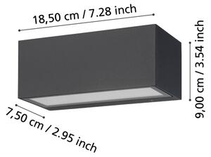 Aplică LED de exterior SPONGANO 2xLED/5W/230V IP65 Eglo 900885