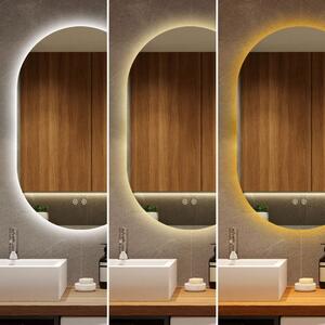 Oglindă Baie LED și Dezaburire Elit's Premium cu Senzor Touch, Lumina Rece, Caldă și Neutră, 50x80cm,Iluminare spate