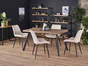 Masă de sufragerie extensibilă 140-180 cm Berig (lemn închis + negru) (pentru 6 8 persoane). 1048603