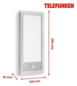 Aplică LED de exterior cu senzor Telefunken 313904TF LED/16W/230V IP44