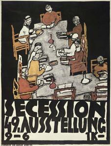 Egon Schiele - Artă imprimată Poster for the Vienna Secession, 49th Exhibition, Die Freunde, (30 x 40 cm)
