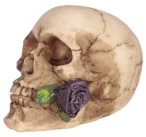 Statueta craniu cu trandafir Love to Death 9 cm