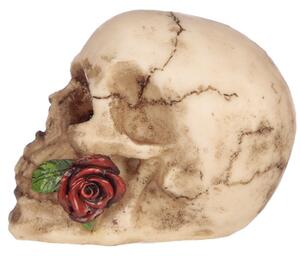 Statueta craniu cu trandafir Love to Death 9 cm