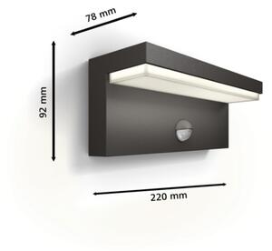 Aplică de exterior cu senzor Philips BUSTAN LED/3,8W/230V IP44