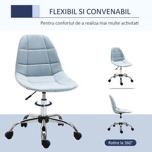 Vinsetto Scaun Rotativ pentru Birou Design Ergonomic și Ajustabil Fără Cotiere Albastru 59x59x81-91cm | Aosom Romania