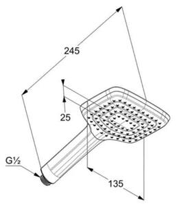 Pară de duș pătrată Kludi Freshline, 1 jet, crom