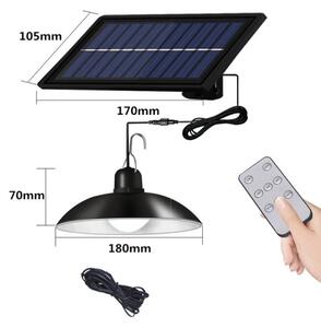 Lustră solară LED reglabilă pe cablu LED/1,8W/3,7V IP44 6500K 1600 mAh + telecomandă