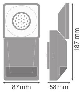 Aplică LED de exterior cu senzor SPOT LED/8W/230V IP55 albă Ledvance