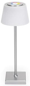 Lampă LED RGBW reîncărcabilă dimabilă de exterior Aigostar 4W/5V 3600mAh alb/crom IP54