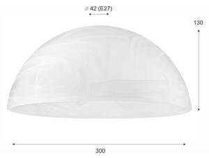 Abajur de rezervă din sticlă E27 130x300 mm alb